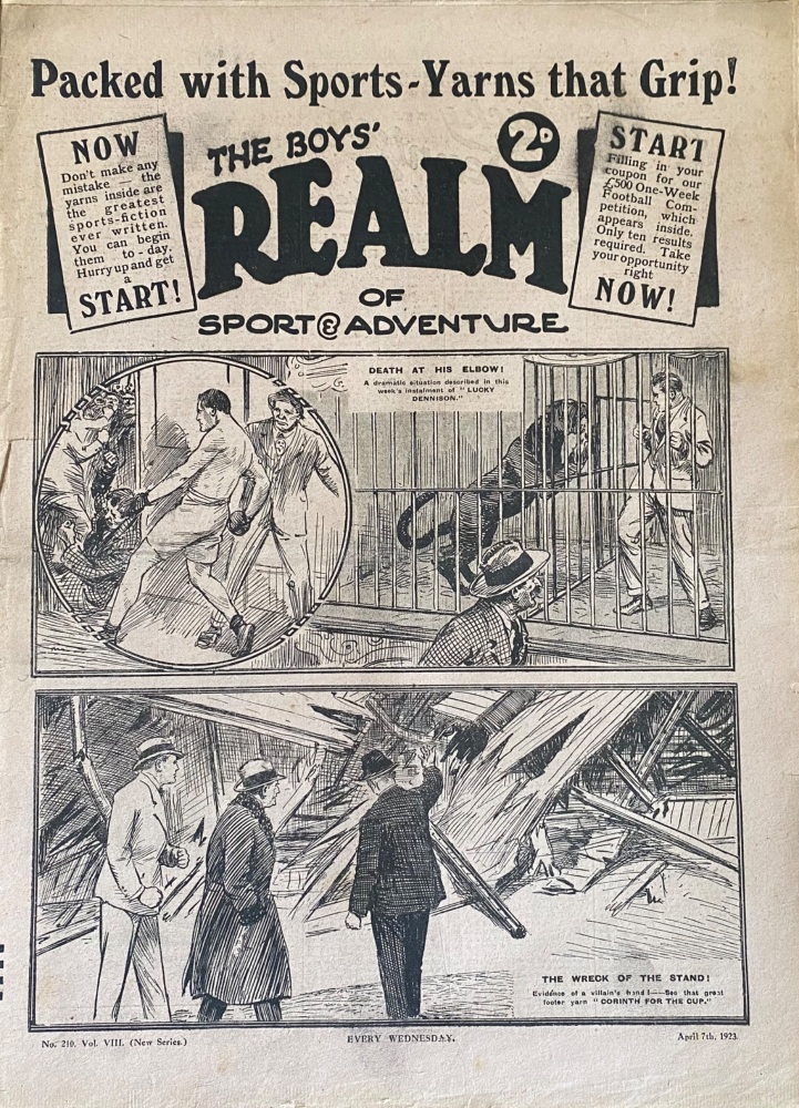 The Boys' REALM of Sport & Adventure.  April 7th, 1923.