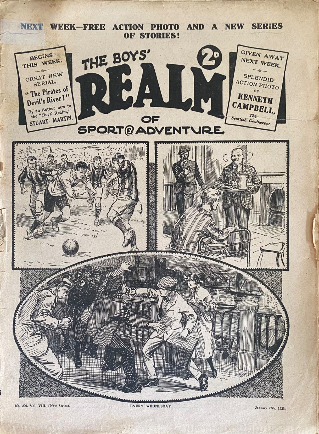 The Boys' REALM of Sport & Adventure.  January 27th, 1923.