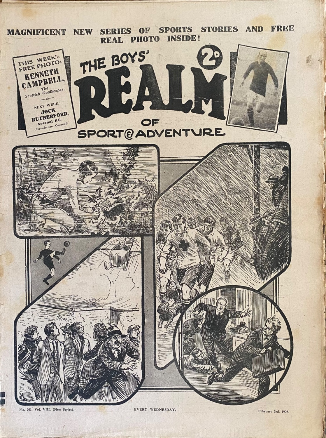 The Boys'  REALM of Sport & Adventure.  February 3rd, 1923.