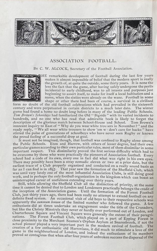 Association Football.  Written by C. W. Alcock,  Secretary of the Football Association.  1891.