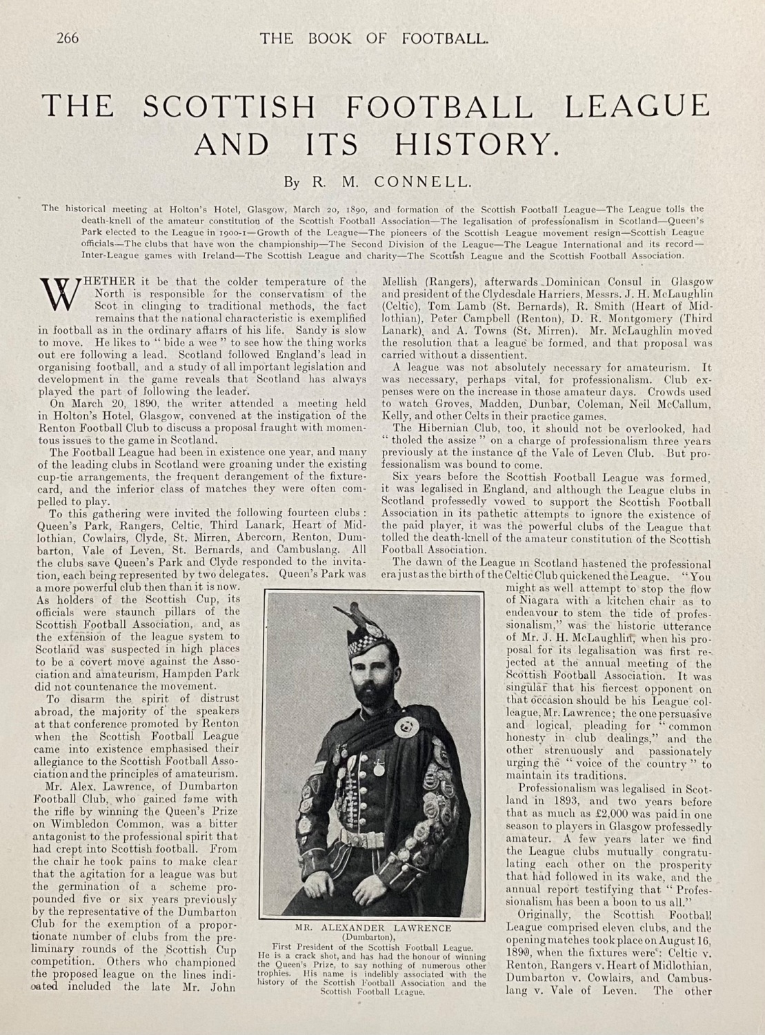 The Scottish Football League and Its History.  1906.