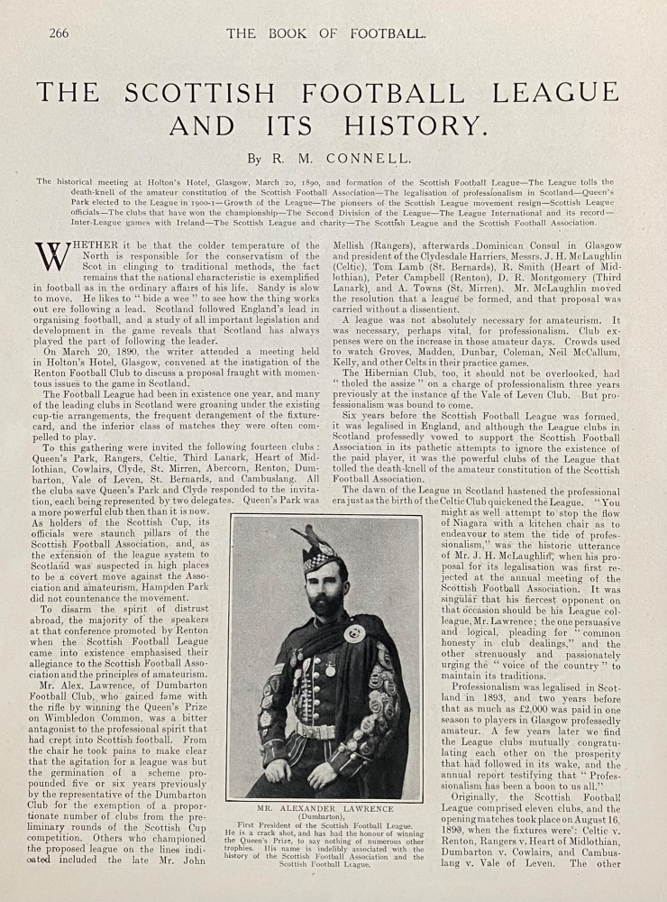 The Scottish Football League and Its History.  1906.