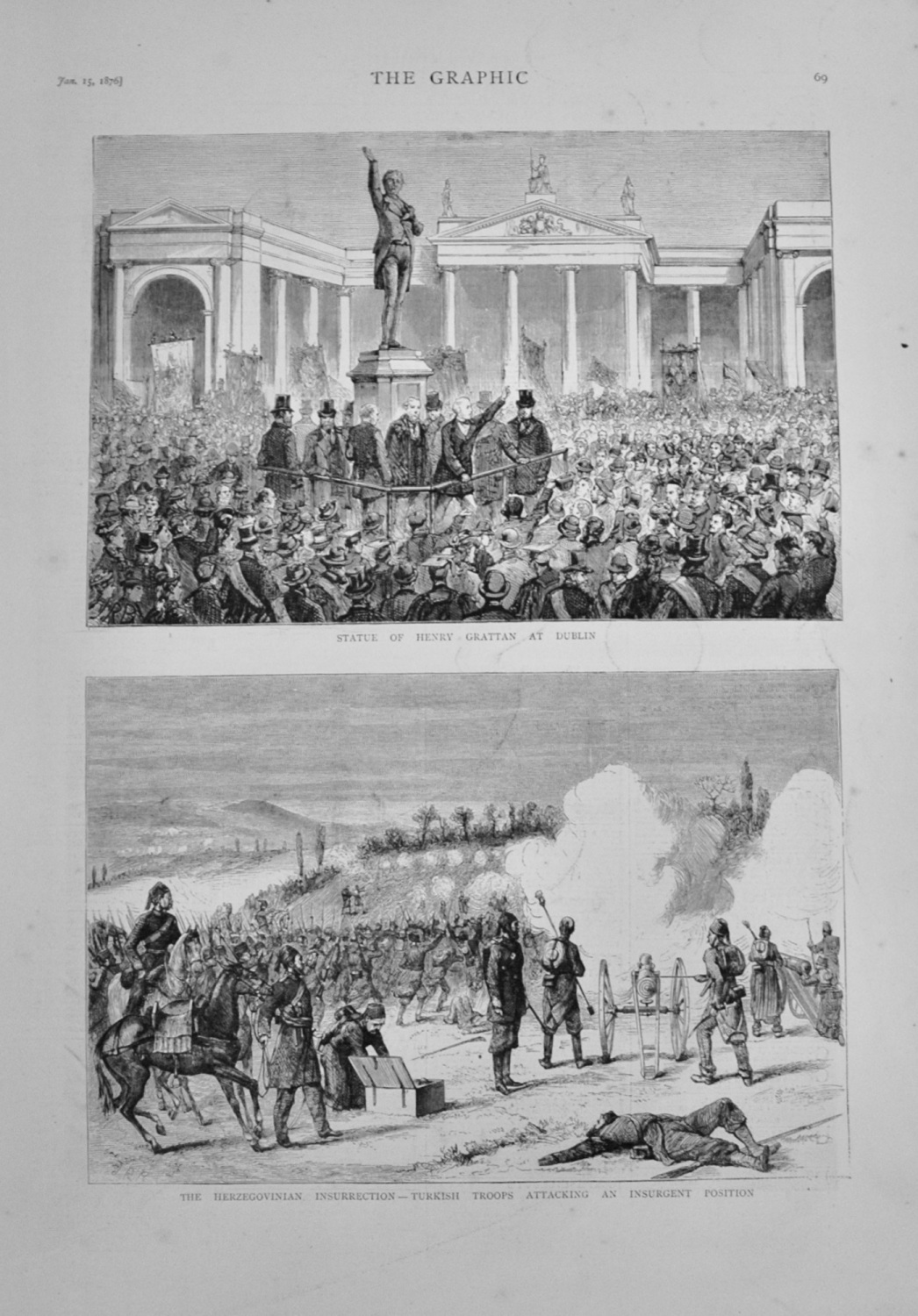 Statue of Henry Grattan at Dublin - 1876