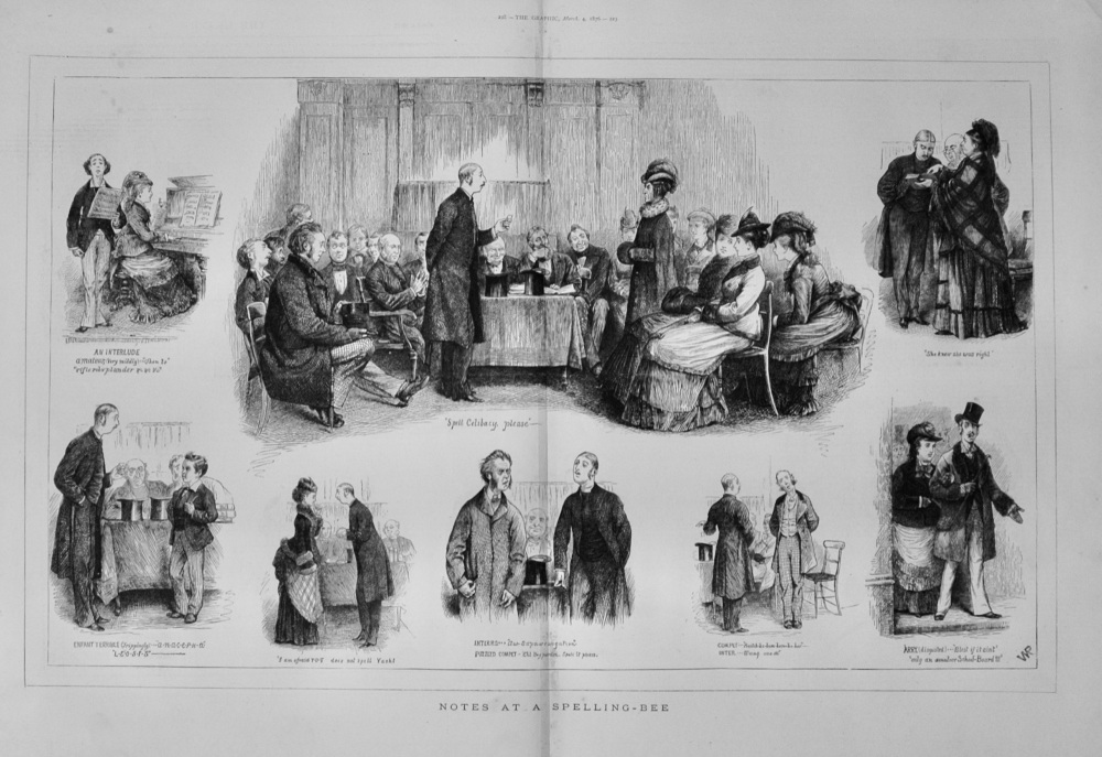 Notes at a Spelling Bee - 1876