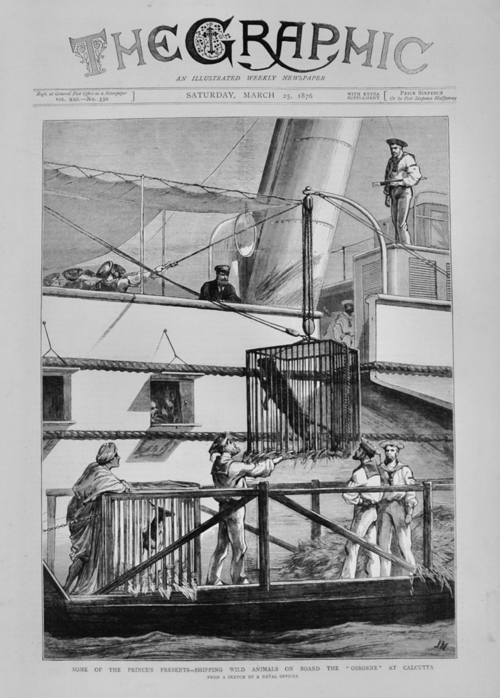 Shipping Wild Animals on board the "Osborne" at Calcutta - 1876