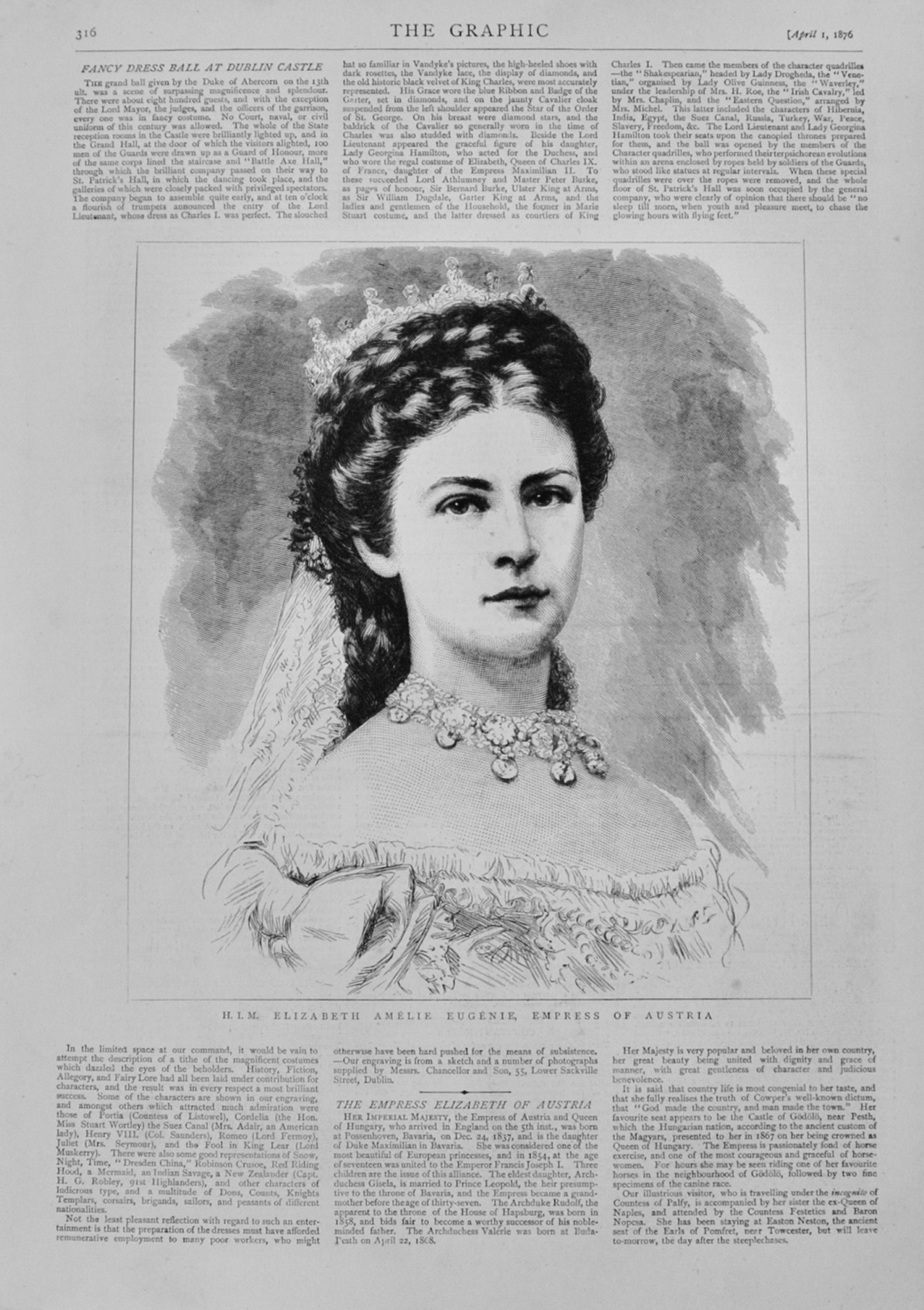 The Empress Elizabeth of Austria - 1876