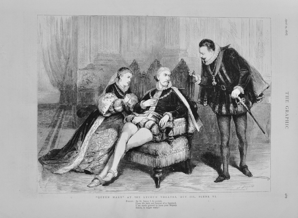 "Queen Mary" at the Lyceum Theatre - 1876