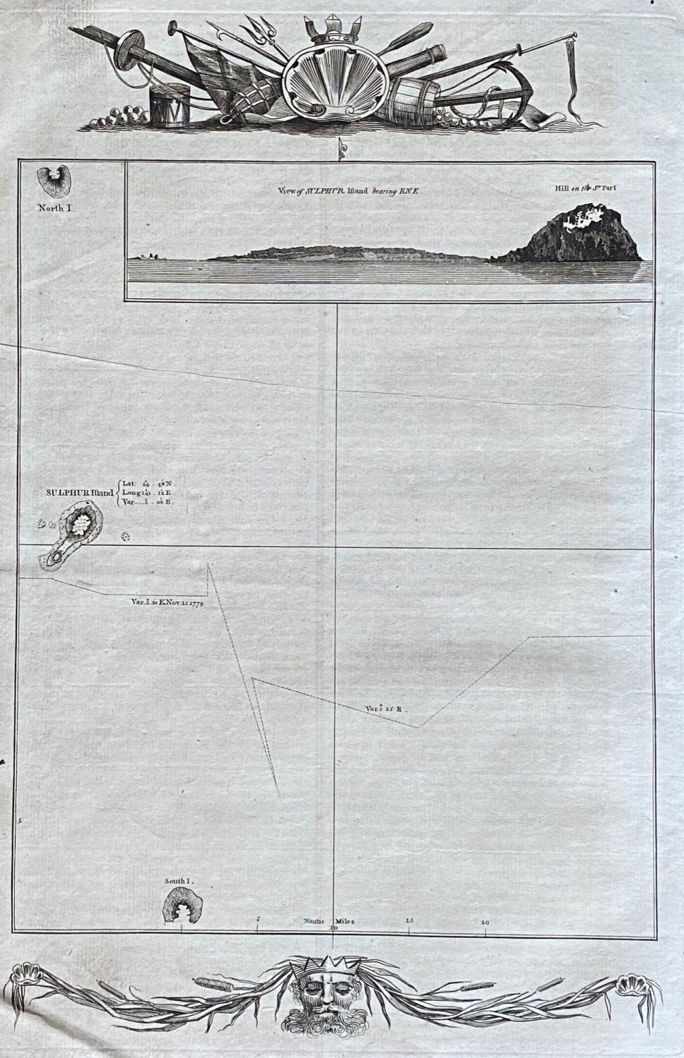 View of SULPHUR Island  bearing  E.N.E.   1784.