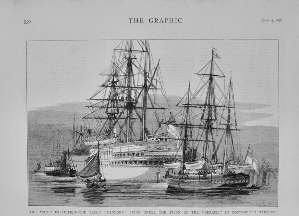 The Yacht "Pandora" in Portsmouth Harbour - 1876