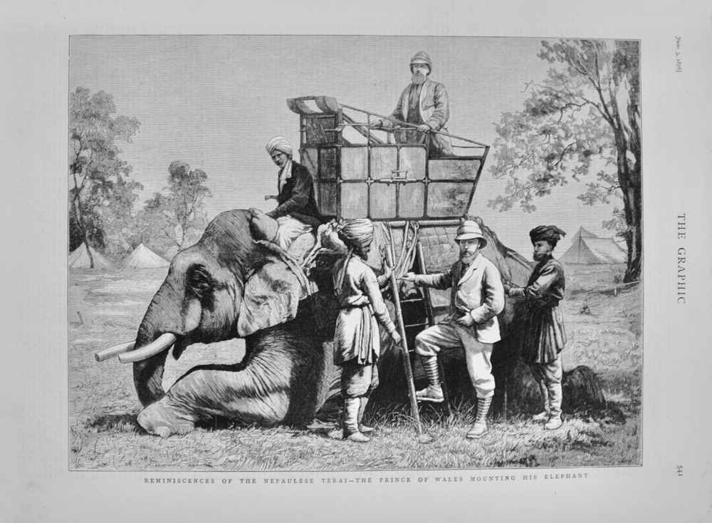 The Prince of Wales Mounting his Elephant - 1876
