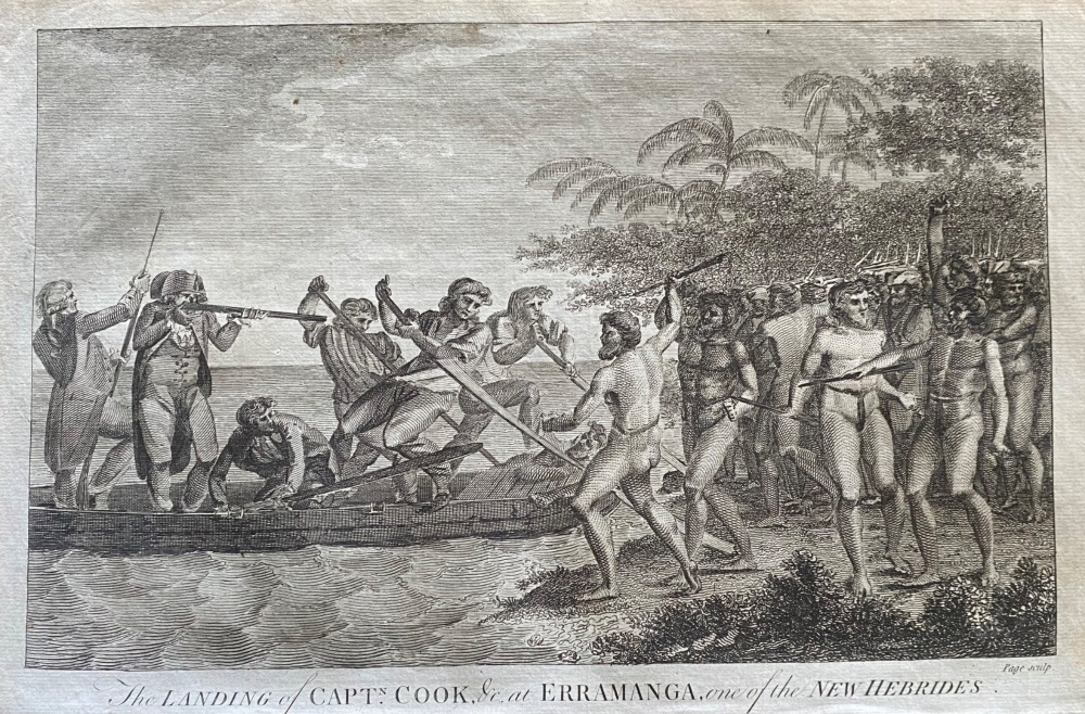 The LANDING of CAPT. COOK, & c. at ERRAMANGA, one of the NEW HEBRIDES.  1784 - 1786