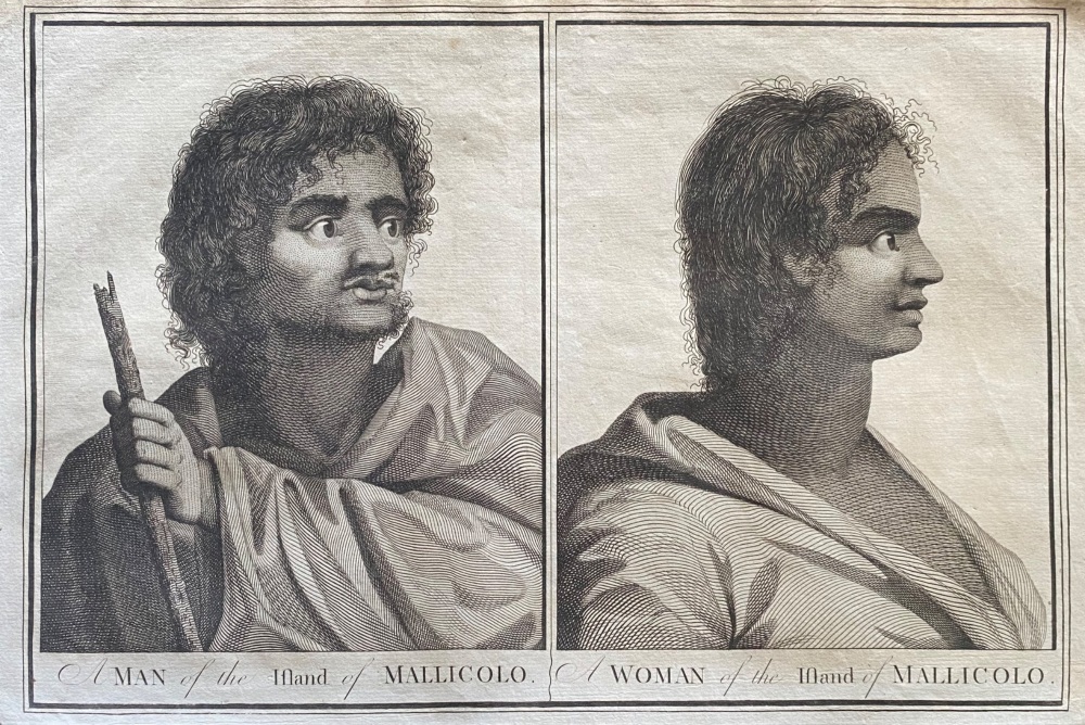 A MAN of the ISLAND of MALLICOLO.  &  A WOMAN of the ISLAND of MALLICOLO.  1784 - 1786