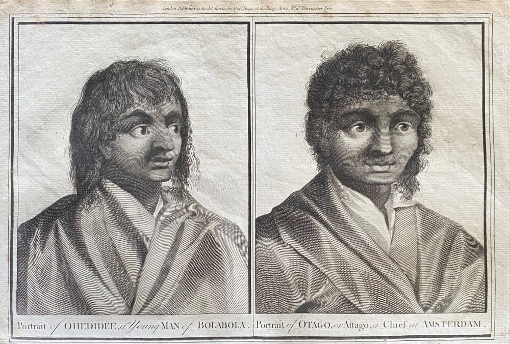 Portrait of OHEDIDEE, a Young BOLABOLA.  & Portrait of OTAGO, or Attago, a Chief at AMSTERDAM.  1784 - 1786