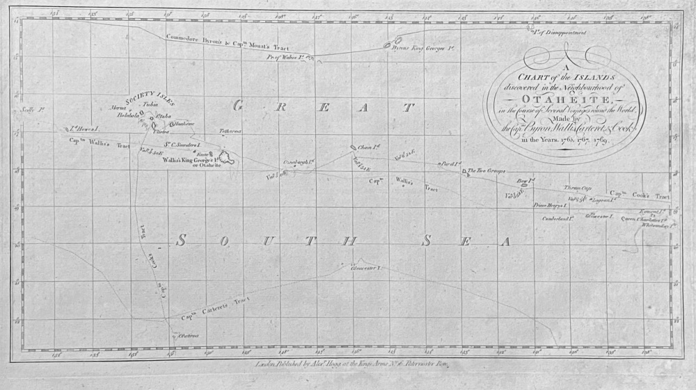 A Chart of the Islands discovered in the Neighbourhood of OTAHEITE.   1784 - 1786
