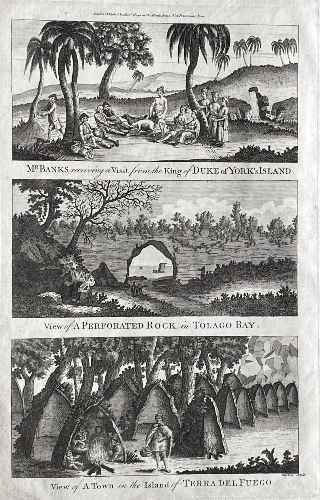 Mr BANKS receiving a Visit from the King of DUKE of YORK Island.  1784 - 1786