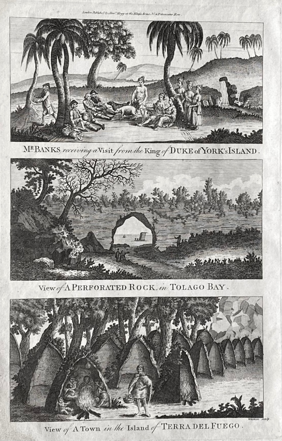 Mr.BANKS receiving a Visit from the King of DUKE of YORK Island.  1784.