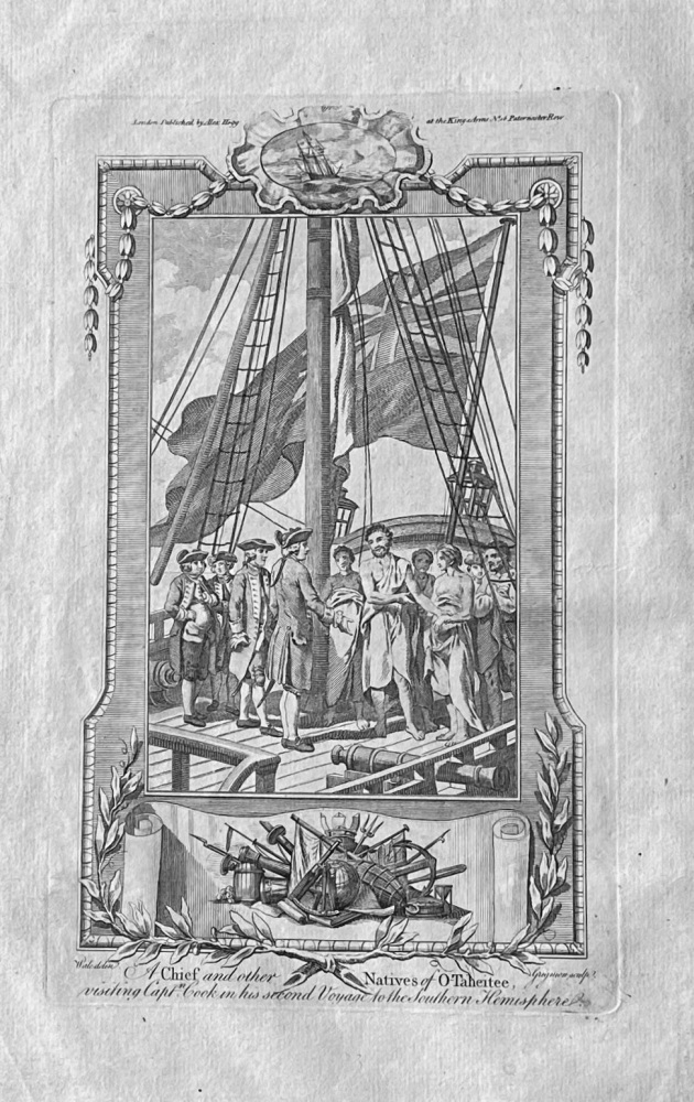 A Chief and other Natives of OTaheitee, visiting Capt. Cook in his second Voyage to the Southern Hemisphere.   1784 - 1786