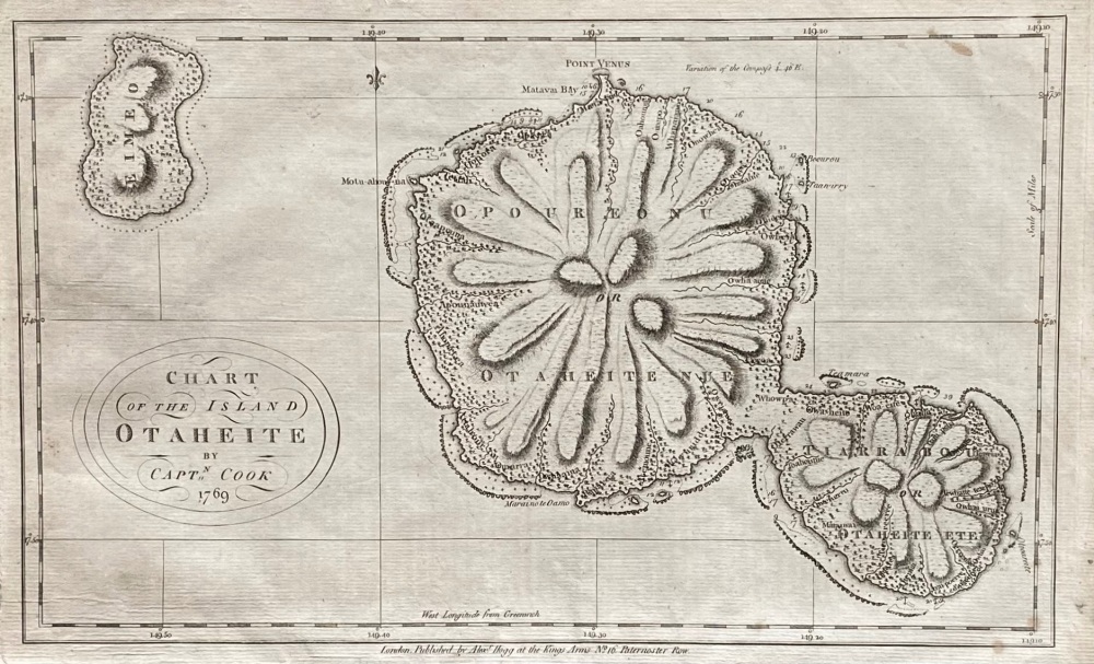 Chart of the Island OTAHEITE by CAPT.  COOK  1769..