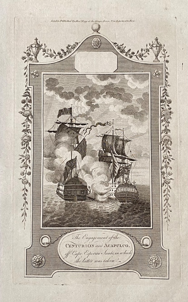 The Engagement of the CENTURION and ACAPULCO, off Cape Espiritu Santo in which the latter was taken.  1784 - 1786