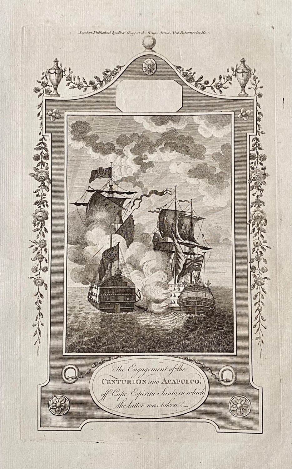 The Engagement of the CENTURION and ACAPULCO, off Cape Espiritu Santo in wh