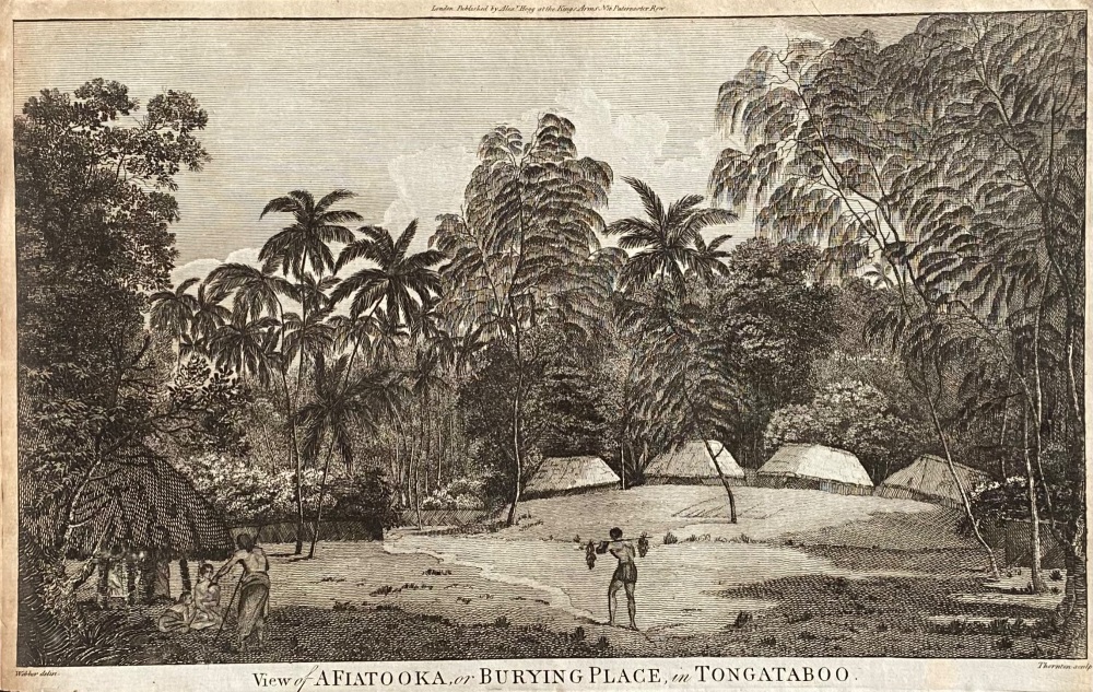 View of AFIATOOKA, or BURYING PLACE, in TONGATABOO.  1784 - 1786