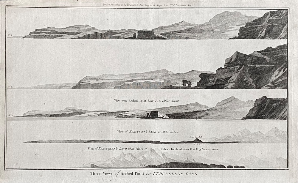 Three Views of Arched Point on KERGUELLEN'S LAND.  1784-86.