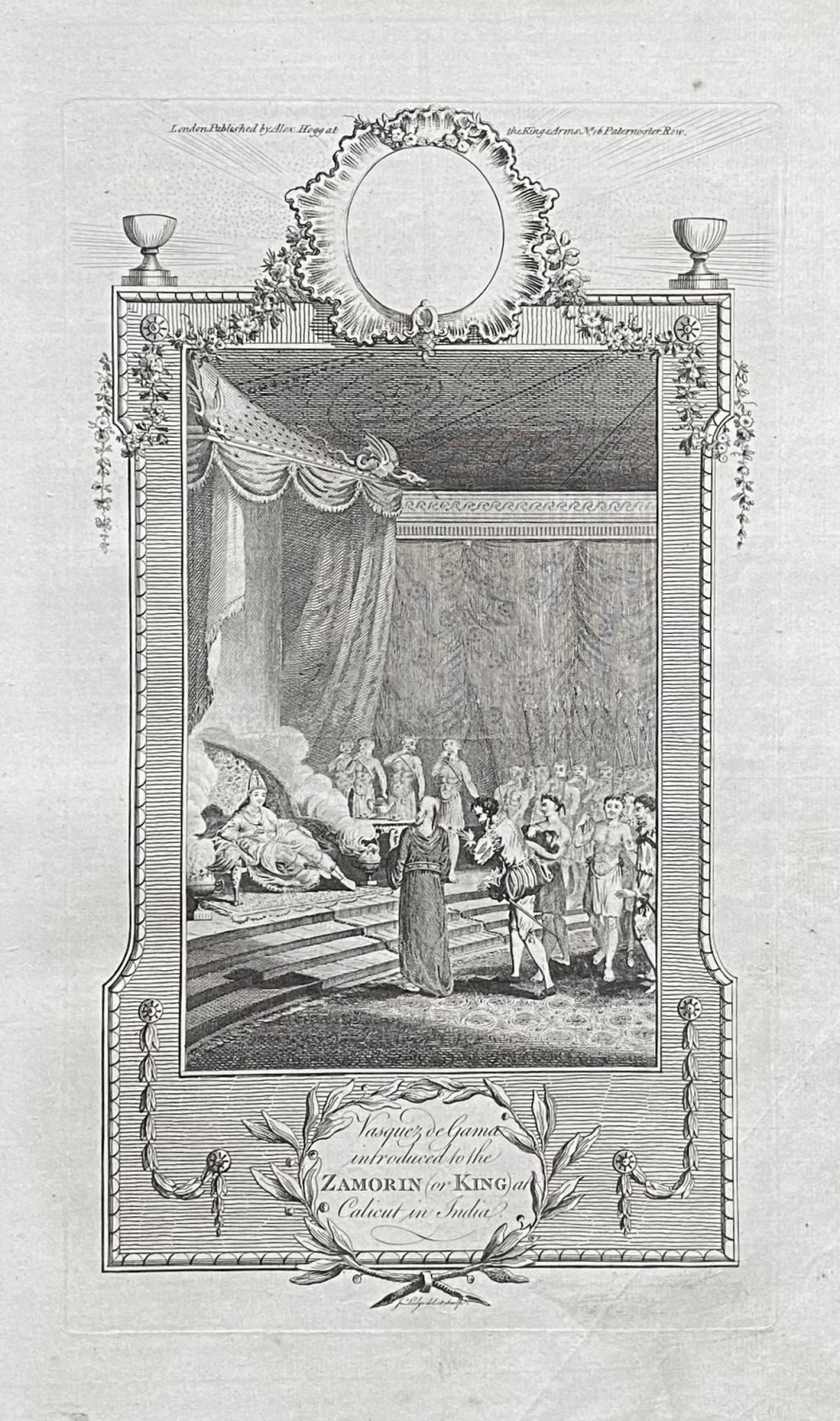 Vasquez de Gama introduced to the ZAMORIN (or KING) at Calicut in India.  1