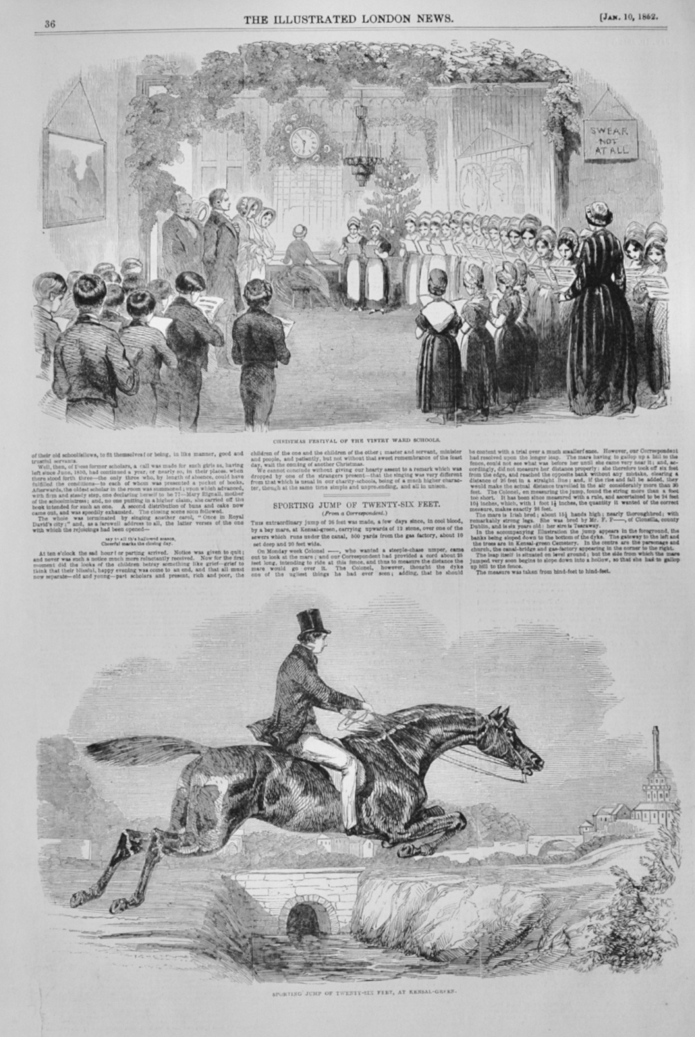 Sporting Jump of Twenty Six Feet - Horse - 1852
