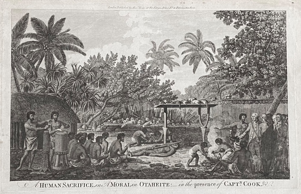 A HUMAN SACRIFICE, in A MORAI, in OTAHEITE ;- in the presence of CAPT. COOK, &c.  1784-86.