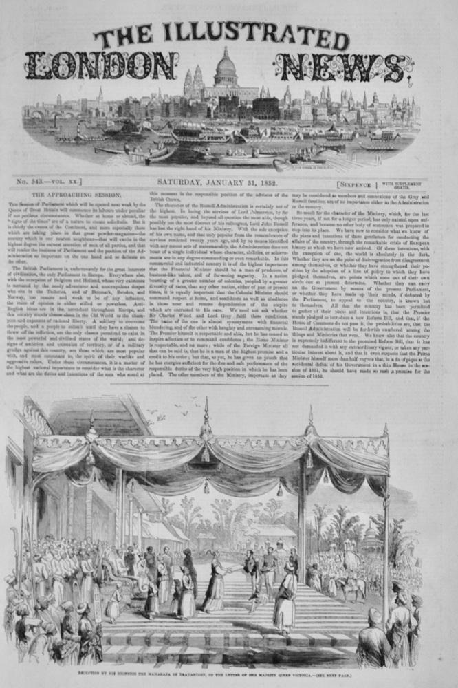 State Reception at Trivandrum, the Capital of Travancore - 1852