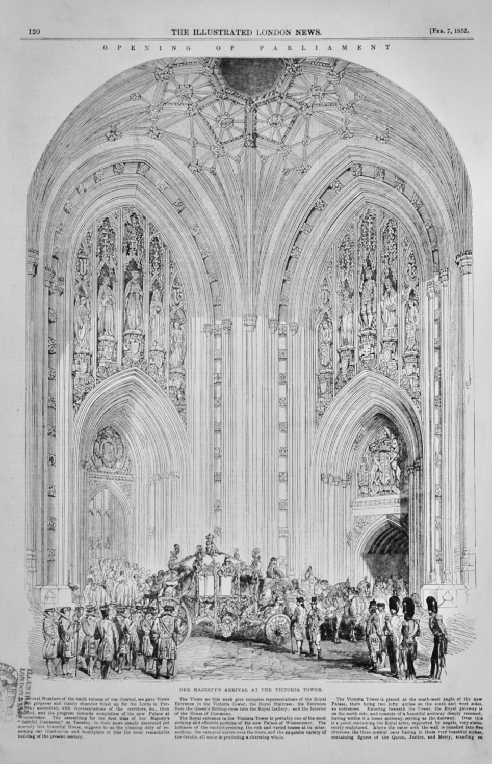 Her Majesty's Arrival at the Victoria Tower - 1852