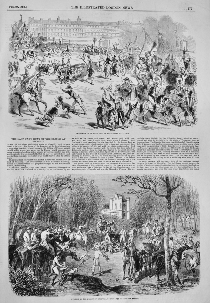 The Last Day's Hunt of the Season at Chantilly - 1852