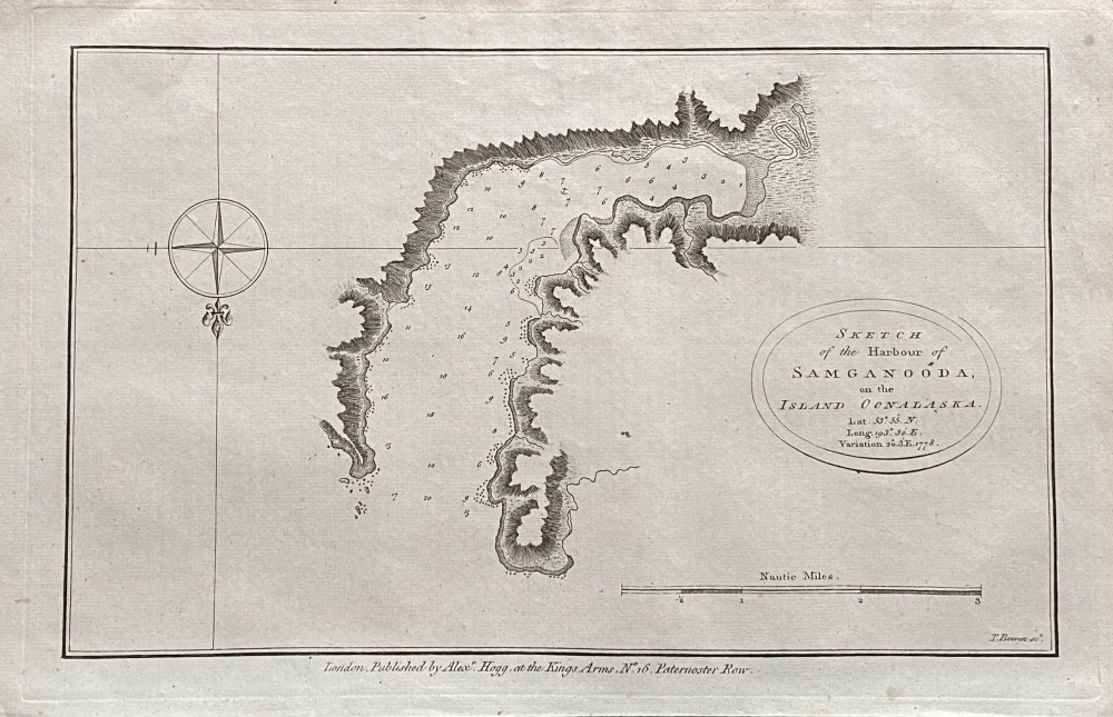 SKETCH of the Harbour of SAMGANOODA, ON THE ISLAND OONALASKA.  1784-86.