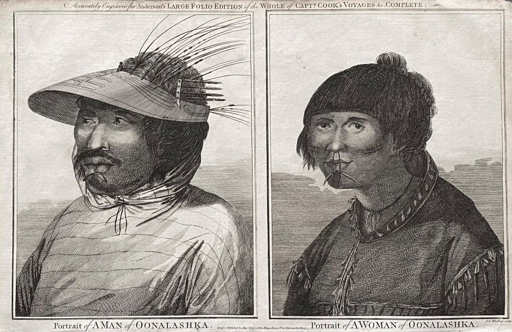 Portrait of Man of OONALASHKA.  &  Portrait of A WOMAN of OONALASHKA.  1784-86.