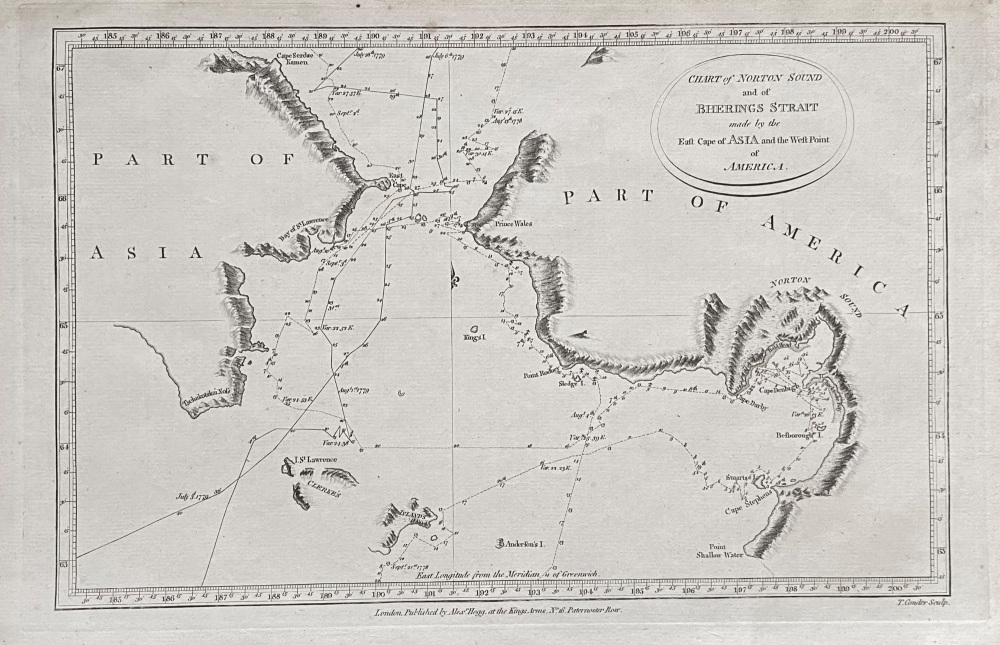 CHART of NORTON SOUND and of BHERINGS STRAIT made by the East Cape of ASIA and the West Point of AMERICA.  1784-86.
