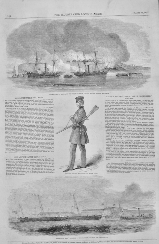 Launch of the "Countess of Ellesmere" Steamer - 1852