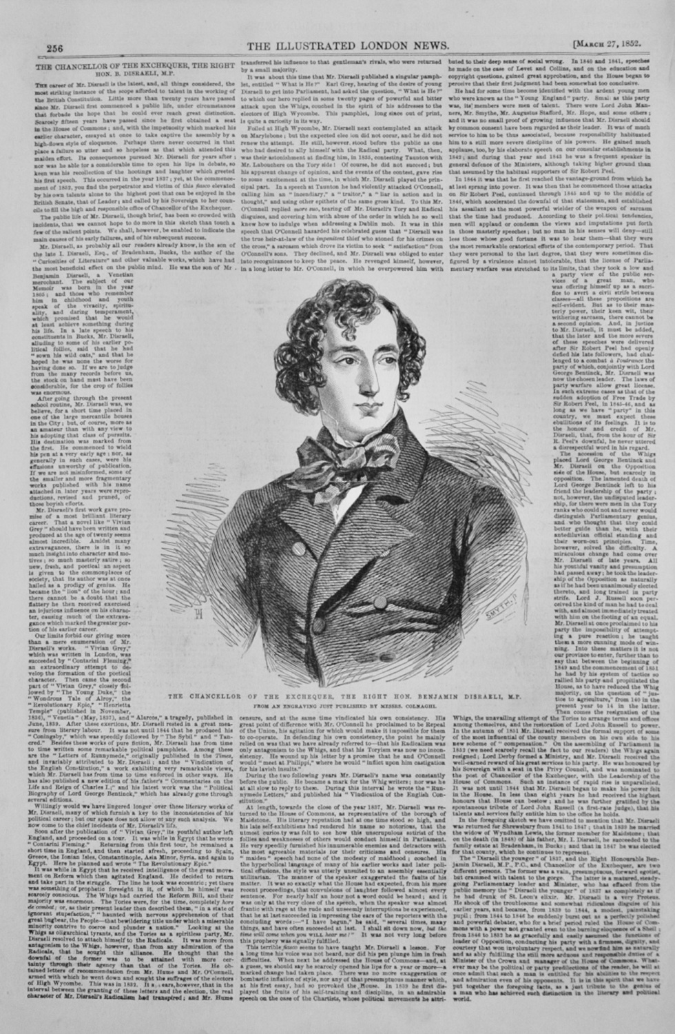 The Chancellor of the Exchequer, Disraeli, M.P. - 1852