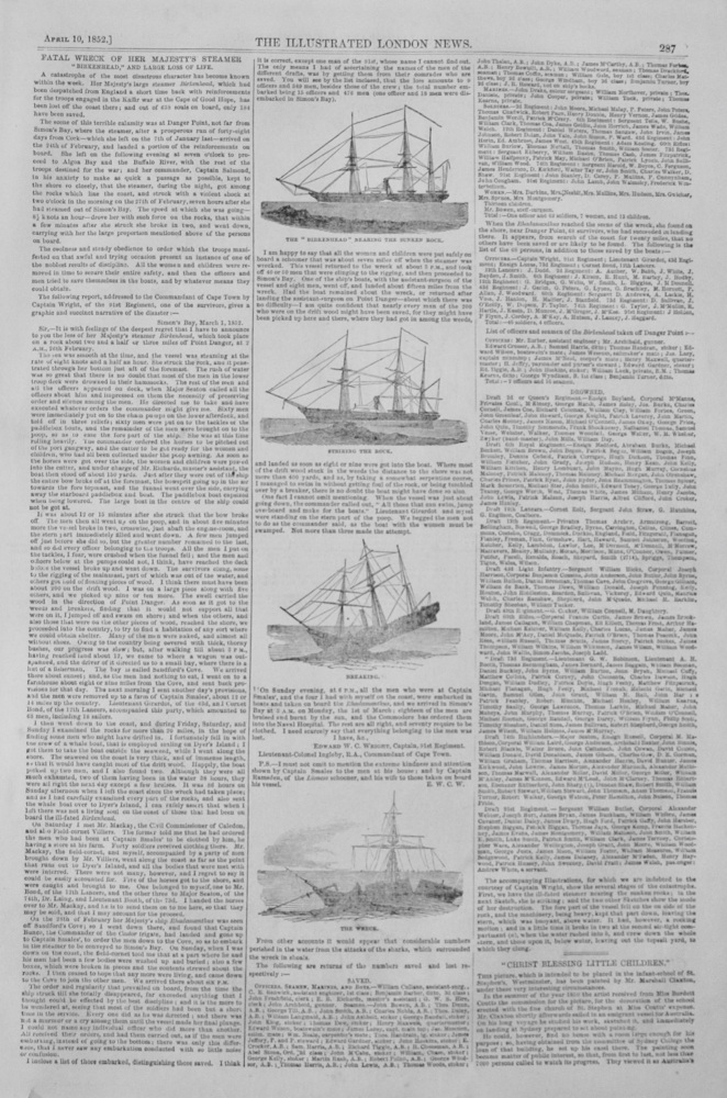 Fatal Wreck of Her Majesty's Steamer "Birkenhead" - 1852