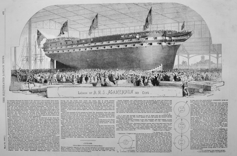 Launch of H.M.S. "Agamemnon - 1852