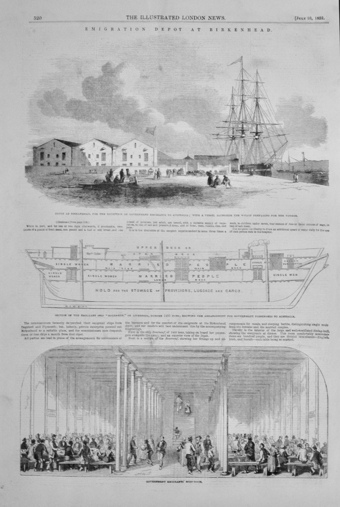 The Birkenhead Emigration Depot - 1852