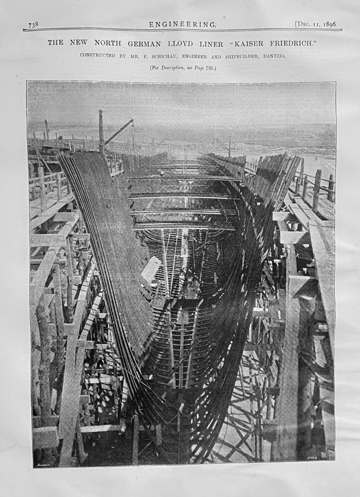 The New German LLoyd Liner  "Kaiser  Friedrich."  1896.