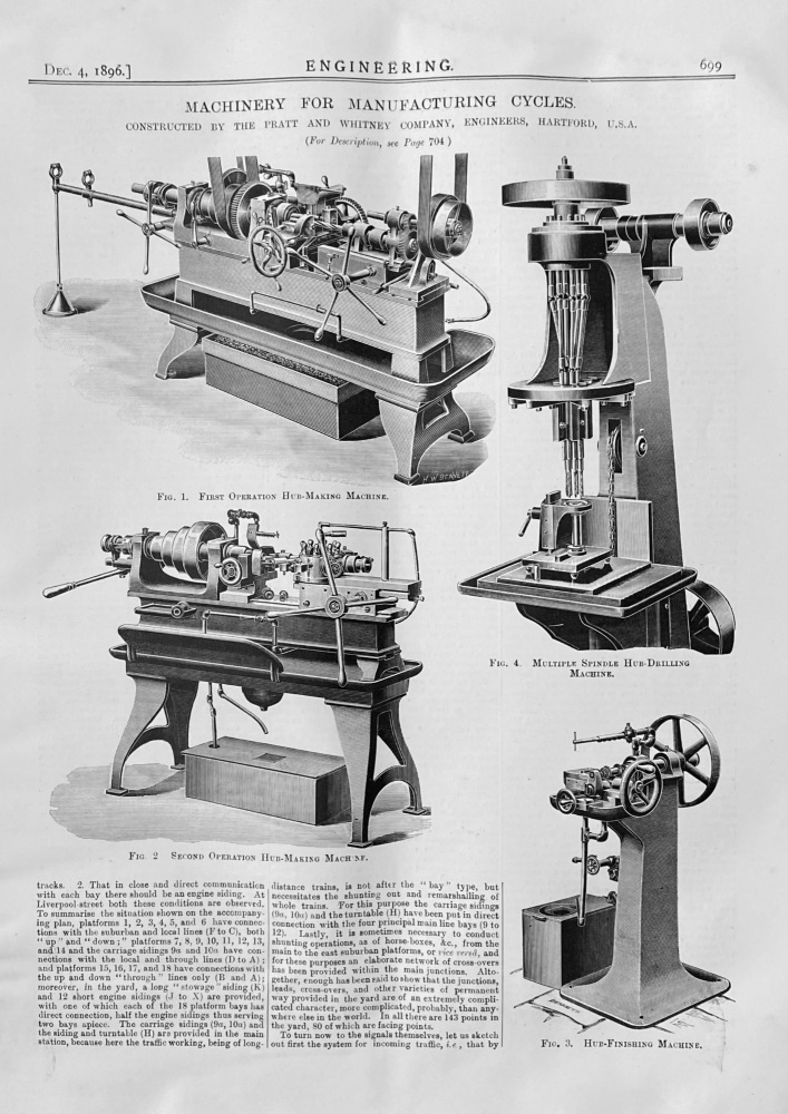 Machinery for Manufacturing Cycles. 1896.