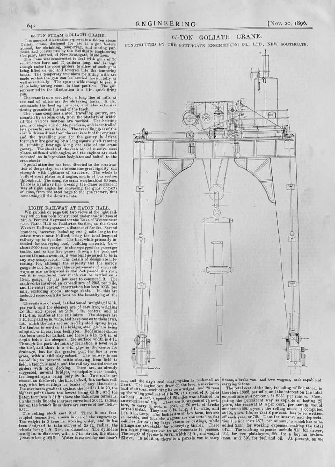 Light Railway at Eaton Hall.  1896.