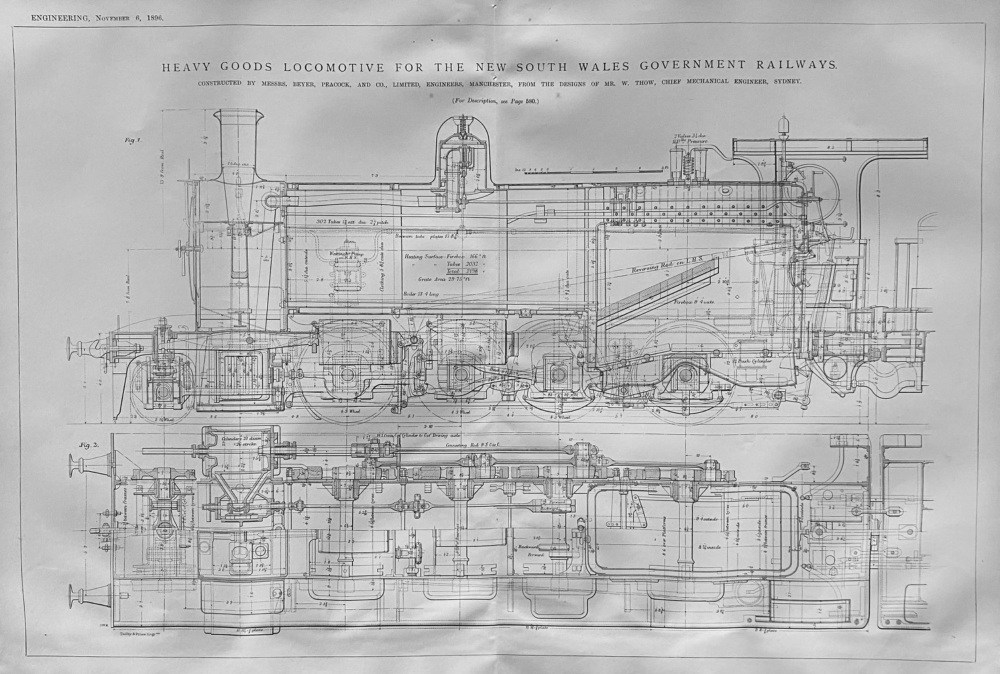 Heavy Goods Locomotive for the New South Wales Government Railways.  1896.