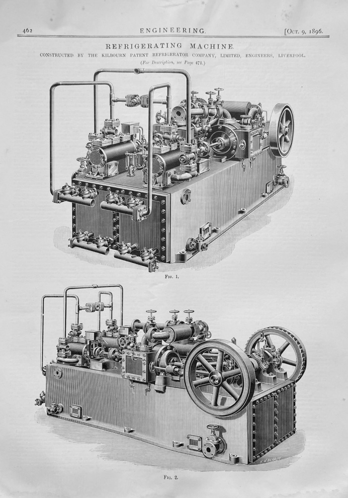 Kilbourn's Refrigerating Machine.  1896.