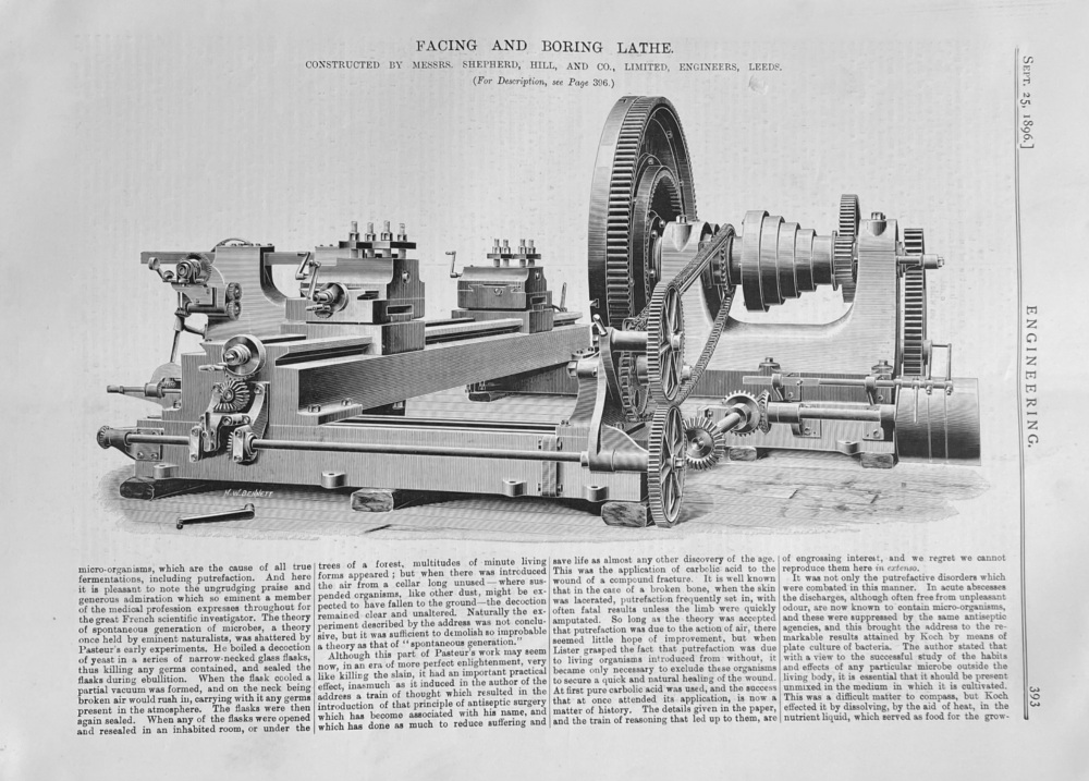 Facing and Boring lathe.  1896.