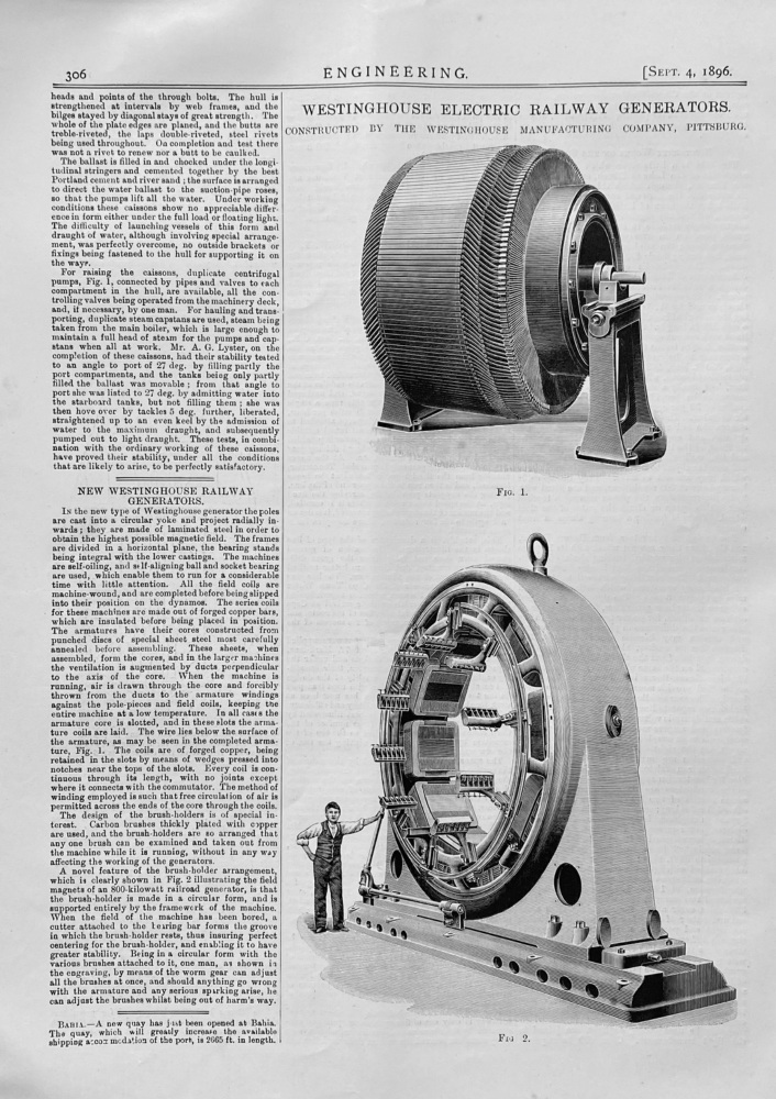 Westinghouse Electric Railway Generators.  1896.