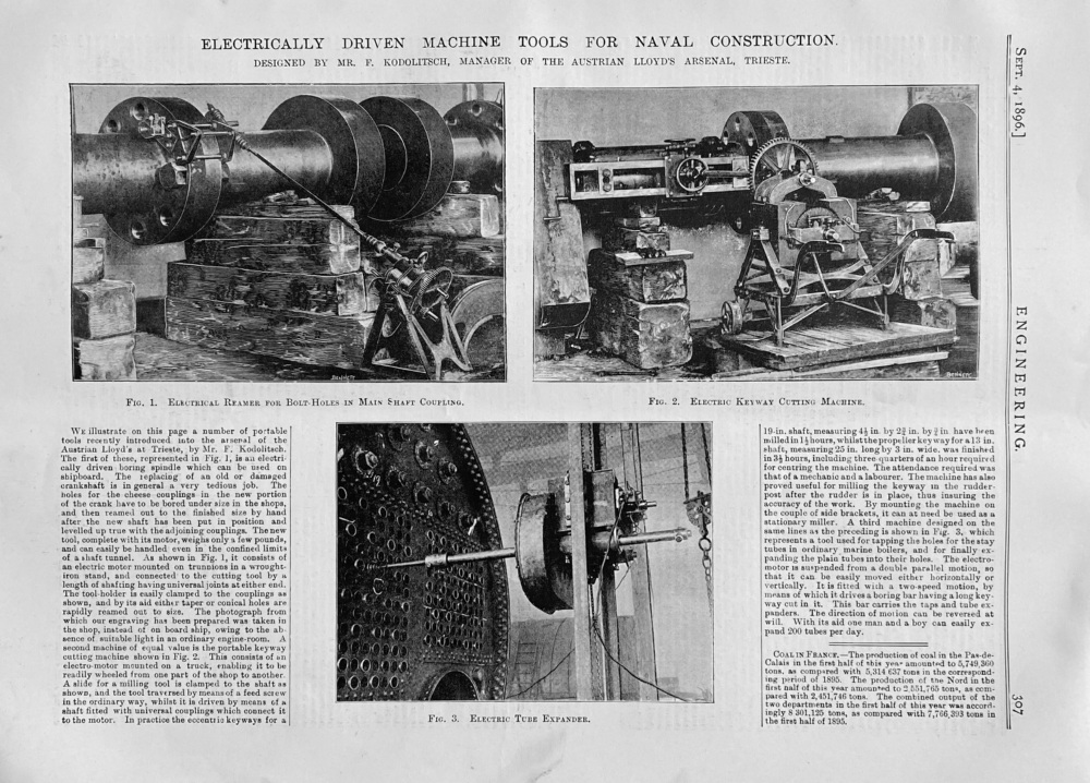 Electrically  Driven  Machine  Tools  for  Naval  Construction.  1896.