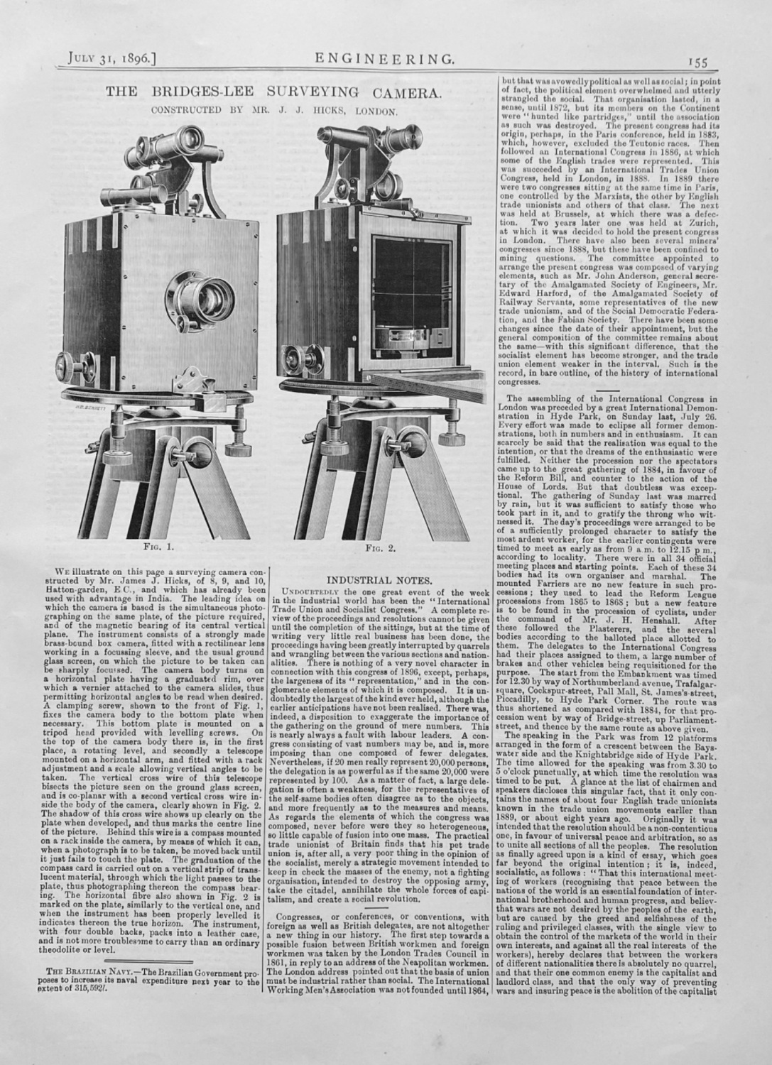 The Bridges-Lee Surveying Camera.  1896.