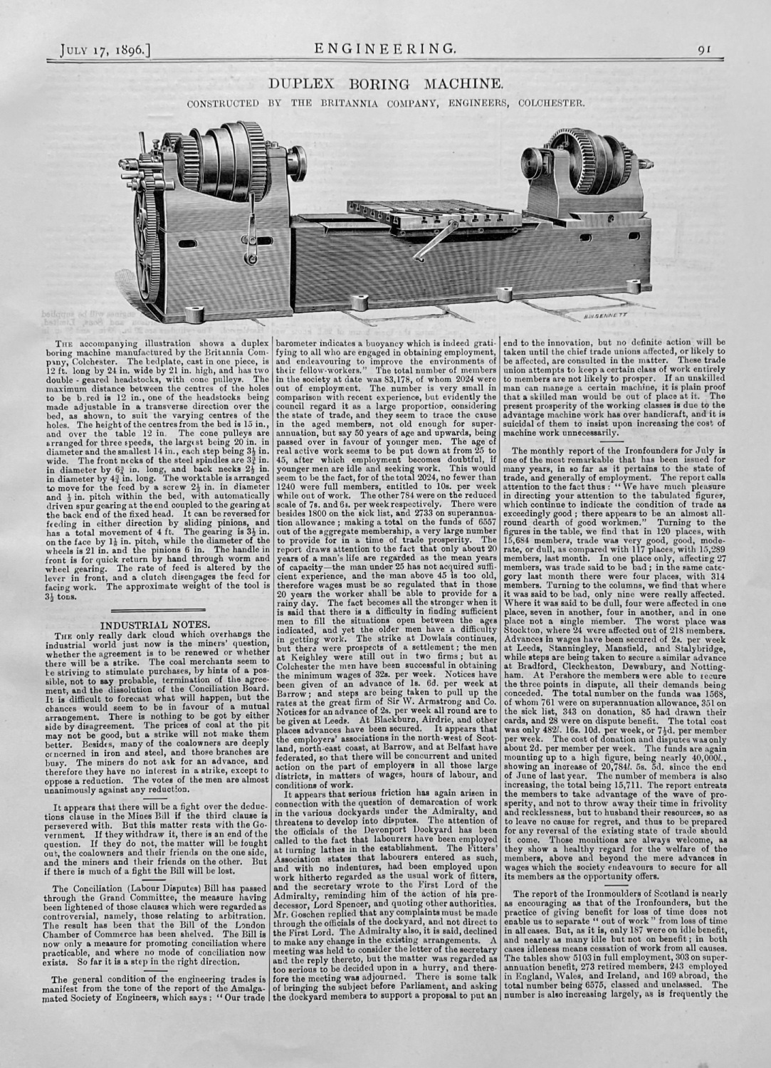 Duplex Boring Machine.  1896.